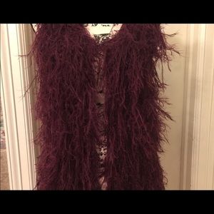 ELAN Shaggy Vest Boho Burgundy🎉Host Pick🌟